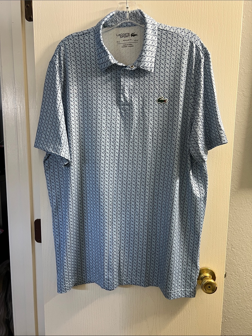 Lacoste Men’s Light Blue Micro-Pattern Polo